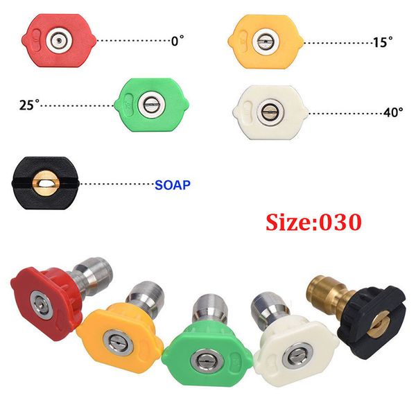 Parts Practical 5 pcs-set High Pressure Washer Spray Nozzle Tips Variety Degrees 1-4 Stainless Steel 4000 Psi Quick Connect Spray Tip