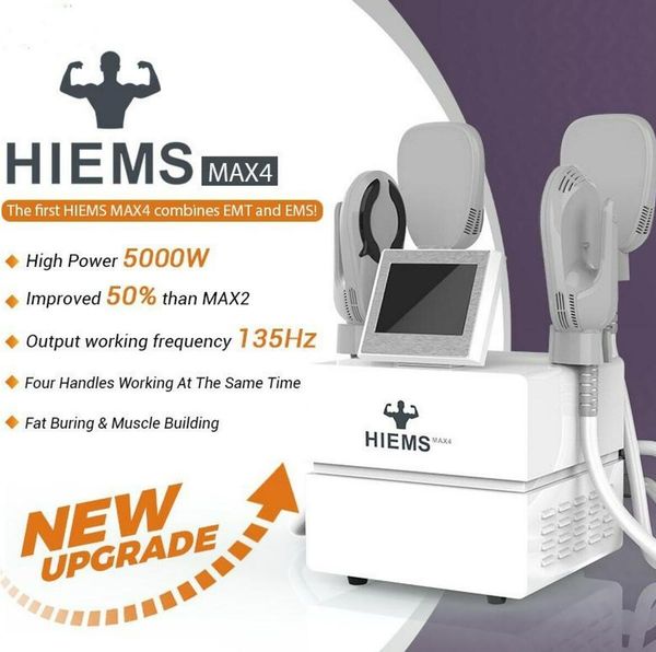 New technology EMS Slimming Machine 50HZ Belo Abdomen Thighs Fat Removal Burning body stimulator with 4 handles and Rf weight loss fat reduc