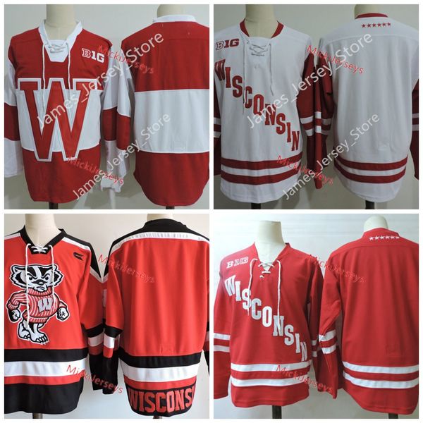 Wisconsin Badgers Stitched College Hockey Jersey Trent Frederic Cameron Hughes Ryan Wagner Jake Linhart CHRIS CHELIOS Ryan Suter K&#039;Andr
