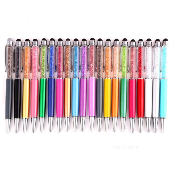 Home Glitter Ballpoint Pen Student bling blings writing pens Colorful Crystal Ball pens black ink Touch PensFor School Office Supplies ZC119