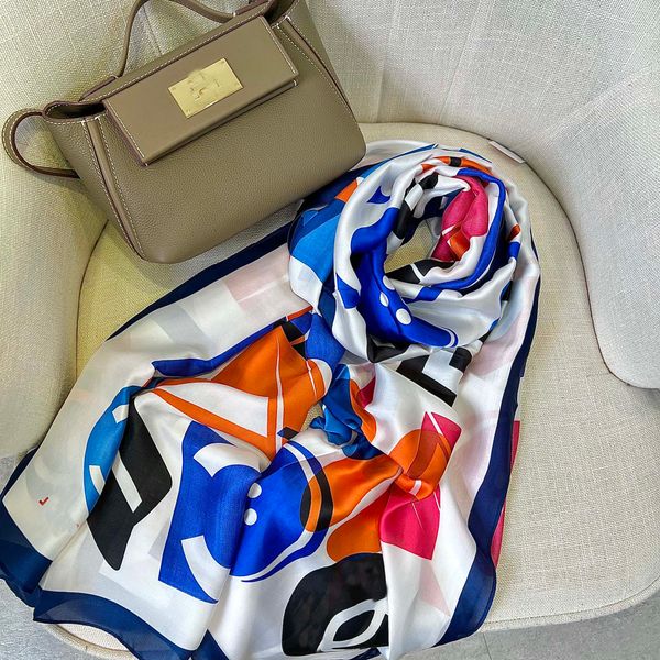 Scarves U girls fashion beach sunscreen D home shawl V long Baotou silk scarf oversized