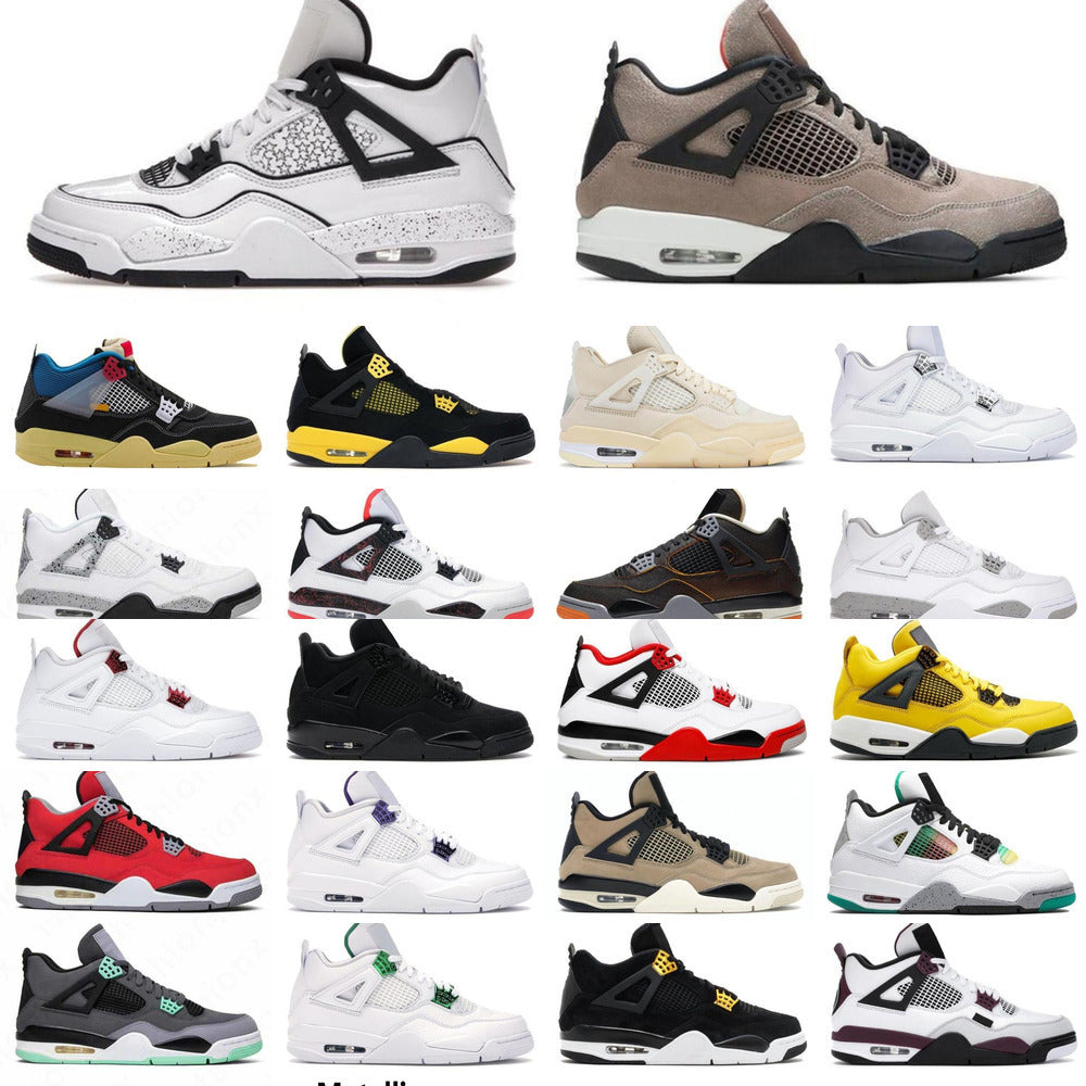 dunkNew 4 Jumpman 4s Men Basketball Shoes Black Cat cream color Cactus Jack Men Womens Neon Court Purple Bred Mens Trainers Sports Sneaker2022