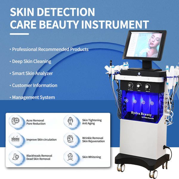Beauty Salon Equipment 14 In 1 Hydra Beauty Facial Skin Care Hydra Dermabrasion Skin Facials Jet Peel Facial Machine