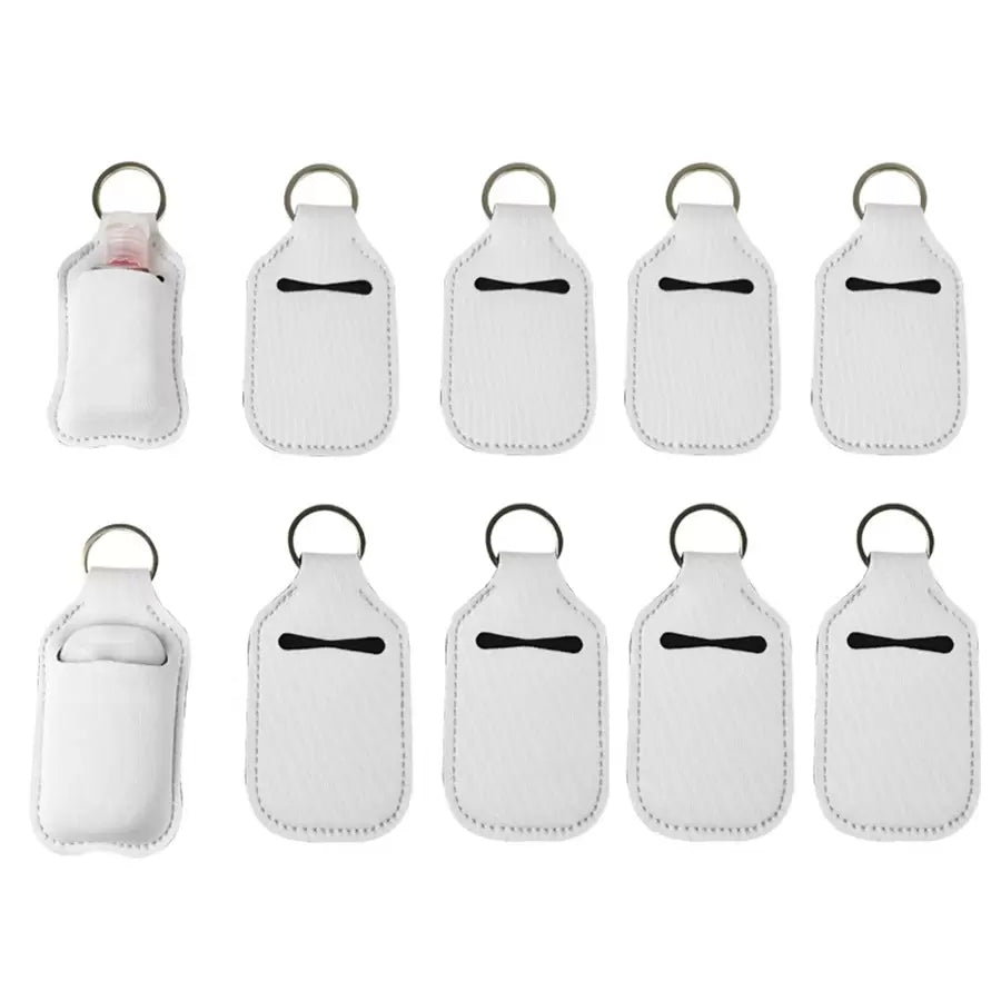 Party Favor Sublimation Blanks Refillable Neoprene Hand Sanitizer Holder Cover Chapstick Holders With Keychain For 30ML Flip Cap Containers Travel B