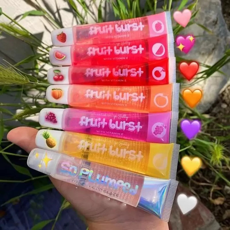 Fruit Burst Lip Oil Scented Lip gloss Plumping Lipgloss Lips Jelly Big Lipglosses Moisturizer Shiny Vitamin E Mineral Oils