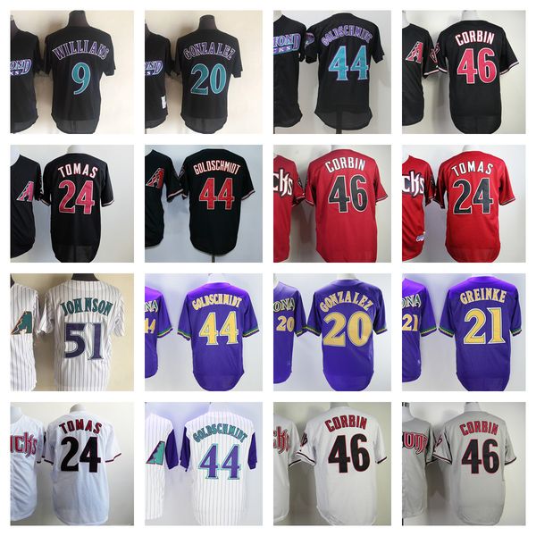 Vintage Baseball Jersey - Matt Williams Luis Gonzalez Zack Greinke Yasmany Tomas Paul Goldschmidt Patrick Corbin Randy Johnson | S-XXXL