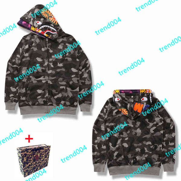 High Quality Apes Men&#039;s Hoodies & Sweatshirts Japanese Shark ape head Luminous camo Star galaxy Spots Men and women couples with the sa