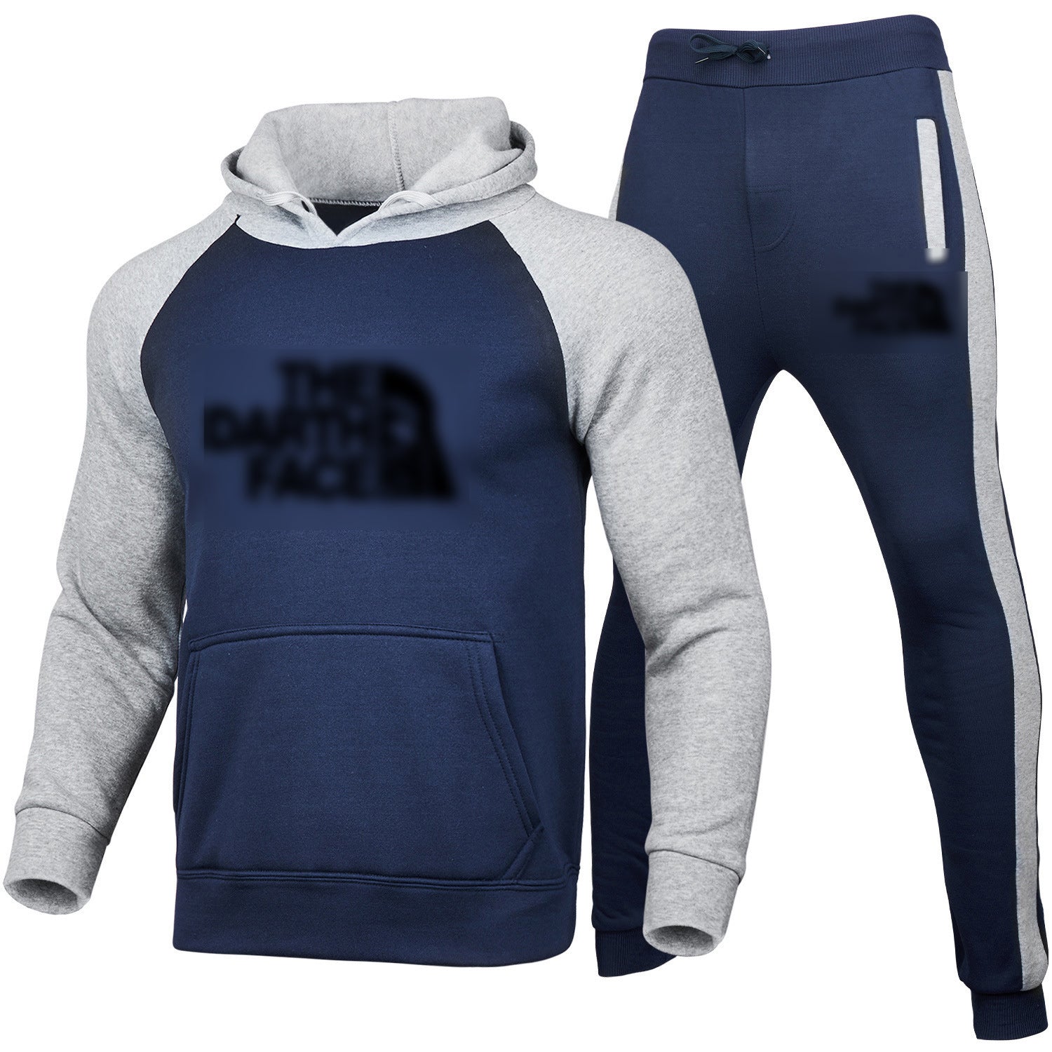 Designer letter men&#039;s tracksuits Autumn and winter hooded suit splicing contrast spot Printed Red casual provincial patch bag European and Amer