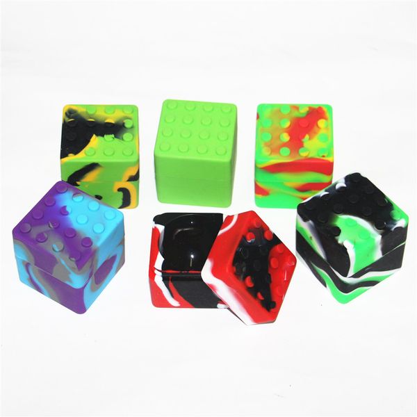 Nonstick Square wax containers jar 60ml silicone container food grade jars dab tool storage jar oil holder for vaporize