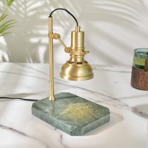 Candle Holders Retro Green Holder European Ornament Marble Vintage Decor Gold Metal Kandelaar Home Decoration Accessories