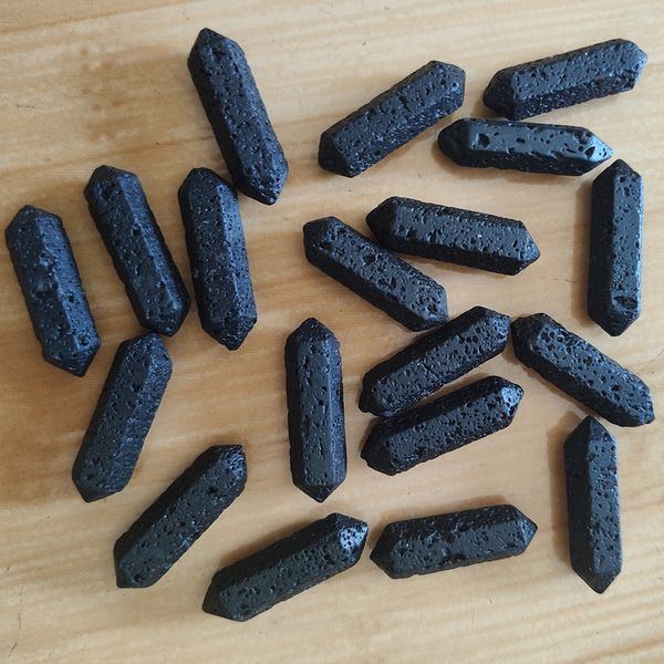 Hexagon Prism Lava Stone Charms Aromatherapy Essential Oil Perfume Diffuser Pendant For Lava Necklace Jewelry Making