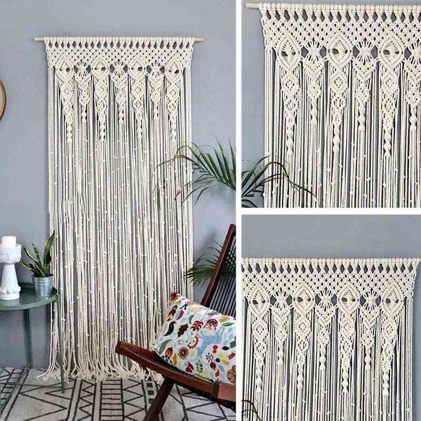 Window Hanging Door Boho Curtain Woven Tapestry Wall Decor Home Ornament For Apartment Bedroom Living Room L220711