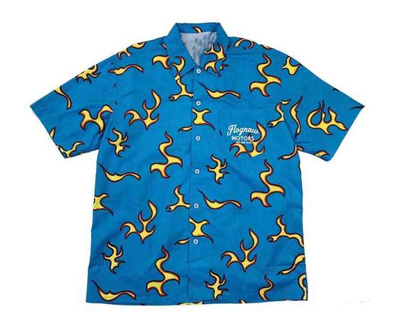 New Men Golf Wang Flame Le Fleur Tyler The Creator Cotton Casual Shirts Shirt High Quality Pocket Short Sleeves Top