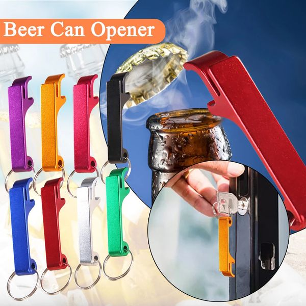 Portable Beer Bottle Opener Keychain Pocket Aluminum Beer Can Opener Beer Bar Tool Gadgets Summer Beverage Accessories