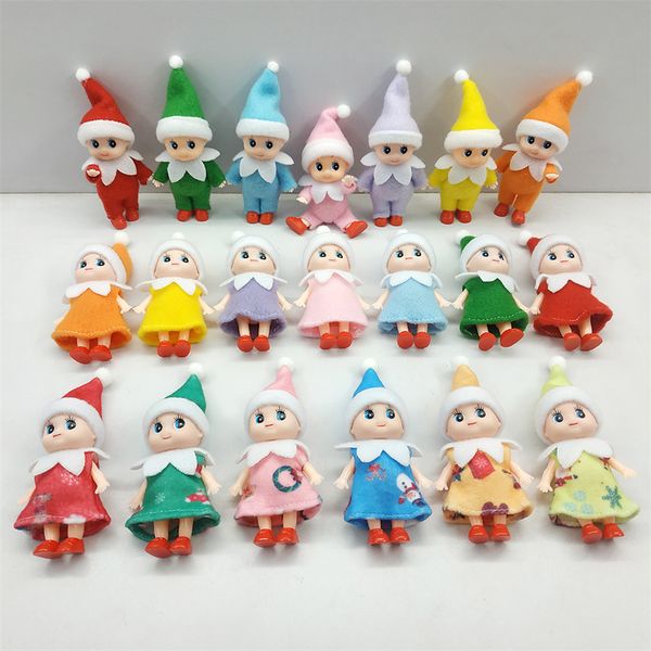 Fast Delivery 21 Style 2.5 Inch Christmas Elf Doll Party Favor Mini Plush Xmas Old Man Dolls Gift On The Clothes Rack Shelf Accessories Deco