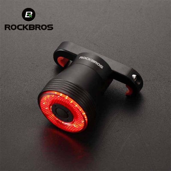 ROCKBROS Bike Light Q5 Smart Sensor USB LED Rear Cycling Lights MTB Taillight bike accessories luz bicicleta Bicycle Back Light 220721