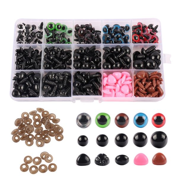 560PCS-Set Craft Tools Plastic Safety Eyes and Noses with Washers for Amigurumi Crafts Doll Crochet Toy Stuffed Animals XBJK2207