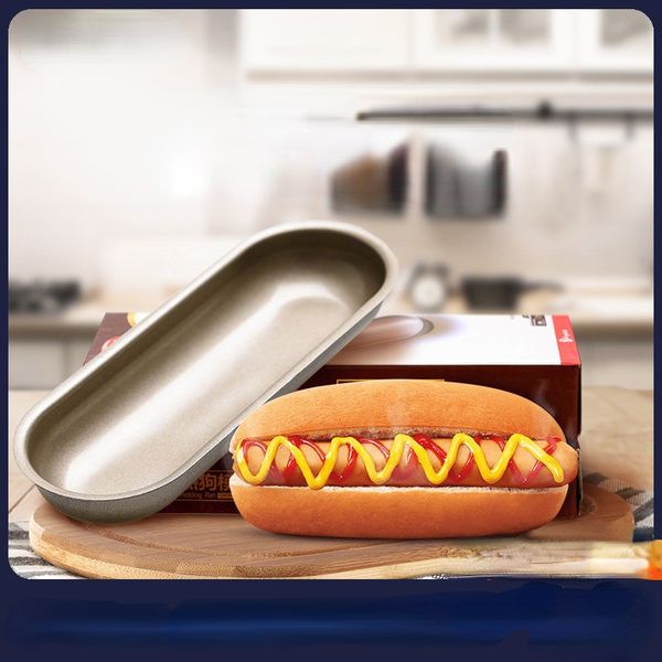 Hot Dog Mold Bun Pan Hotdog Bread Mould Non Stick Bakeware 7 Inch Oval Mold Cozinha Cozinhar Kitchen Accessories Baking Tools