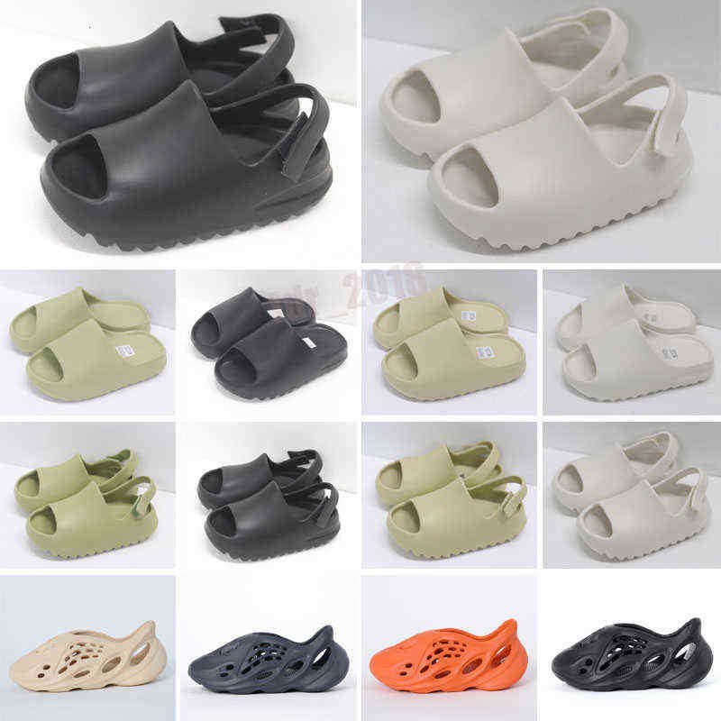 EVA Foam Runner Fashion Kan Slides Toddlers Infants Kids Childrens Slippers Triple Red White Black Desert Sand Bone Resin Sandals Fashion