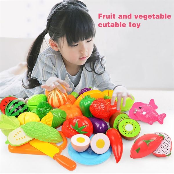 Role Play Educational Gift Baby Toy Pretend Play Food Set Fruits Vegetable Kitchen Playset for Children 220725