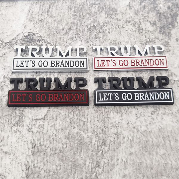 Party Decoration 1PC Let&#039;s Go Brandon TRUMP Car Sticker For Auto Truck 3D Badge Emblem Decal Auto Accessories 8x3cm