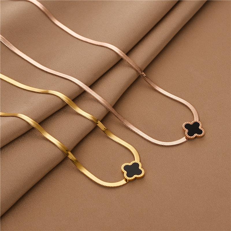 Other Classic Lucky Necklace Titanium Steel Letter Ring Female Snake Bone Chain Collarbone Collar Star Same Style High-end GiftOther
