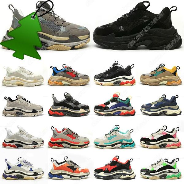 36 -45 Triple S Casual Shoes Designer Men Women Platform Sneakers Black White Beige Dark Grey Orange Green Khaki Rust Pink Bred Multi Mens