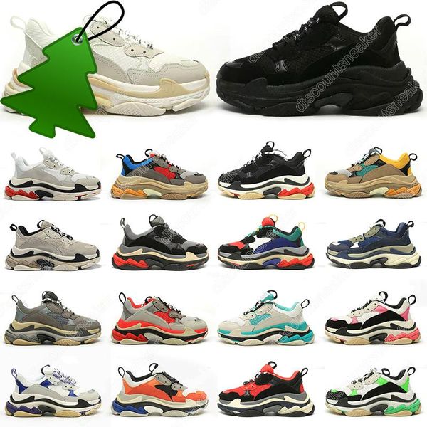 36 -45 Triple S Casual Shoes Designer Men Women Platform Sneakers Black White Beige Dark Grey Orange Green Khaki Rust Pink Bred Teal Mens