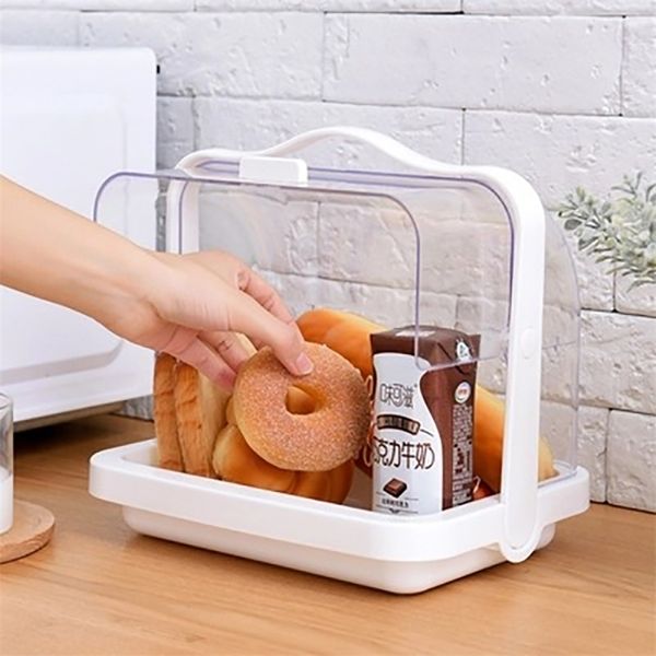 Kitchen Bread storage Box Plastic first aid medicine Storage Box Cosmetic organizer Multifunctional Flip Medicine bread Boxes T200115