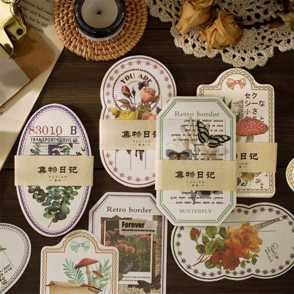 20sets-lot Memo Pads Sticky Notes Vintage plant flower paper Junk Journal Scrapbooking Stickers Office School stationery 201015