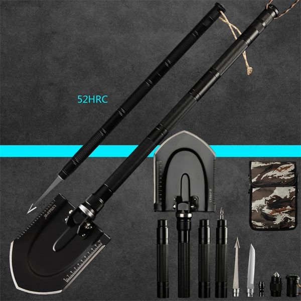 97cm Multi-function Engineering Shovel Outdoor Garden Fishing Tools Wilderness Survival Equipment Snow Shovel with A Free Bag T200306