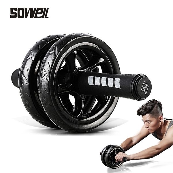 No Noise Abdominal Wheel Ab Wheels Roda Abdominal Exercise Rollers With Mat For Exercise Fitness Equipment Muscle Trainer T200506