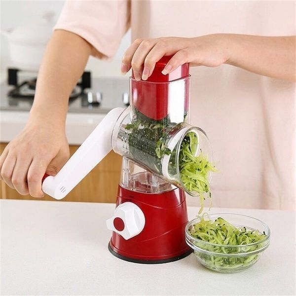 Stainless Steel Multifunction Chopper Blades Vegetable Cutter Round Mandoline Slicer Potato Carrot Grater Slicer Kitchen Tool 210318