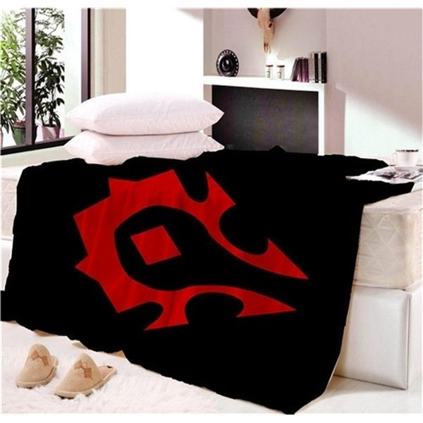 Cartoon WOW World of war For The Horde Alliance Blanket Mat Bedspread Soft Fleece Throw Sofa Winter Cosplay Y200417