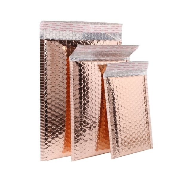 20Pcs High Quality Bubble lope Light Gold with Waterproof Bag Self Seal Mail Packaging Y200709