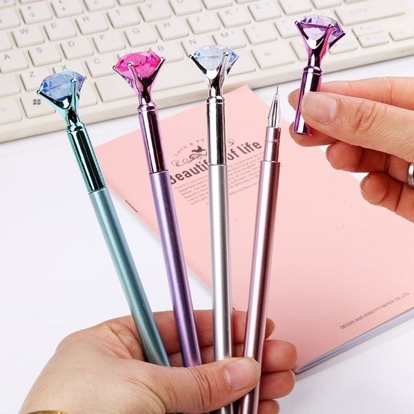 48PcsSet Kawaii Diamond Gen Pencils Magical Crystal Ball 0.5mm Black Blue Ink Color Ballpoint School Office Stationery Y200709