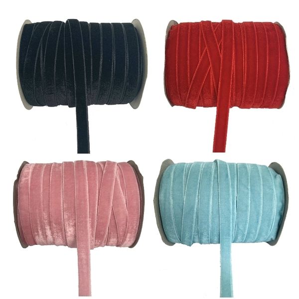50 Yards 38&quot;10mm Velvet Ribbon Wedding Party Decoration Handmade Gift Wrapping Hair Bows DIY Christmas Y201020