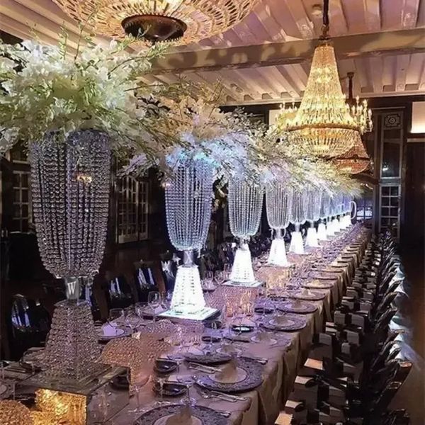 80cm-100cm Acrylic Crystal Wedding Flower Ball Holder Table Centerpiece Vase Stand Crystal Candlestick Wedding party Decoration 0803