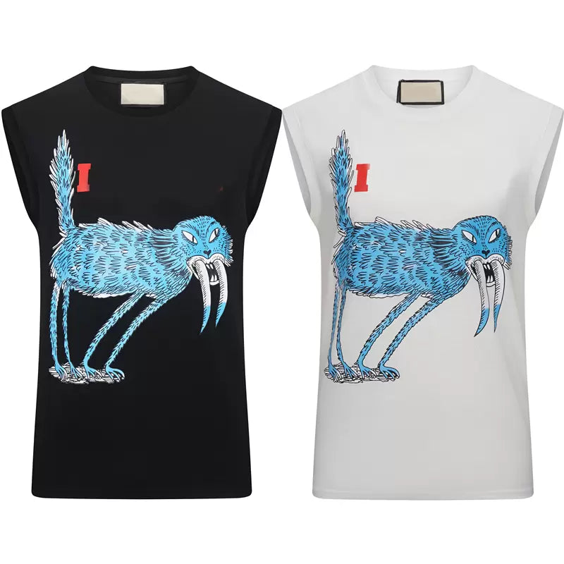 2022 Luxury Letter Print Mens Tees T Shirts Summer Sleeveless Fashion Male Tshirt Hip Hop Streetwear