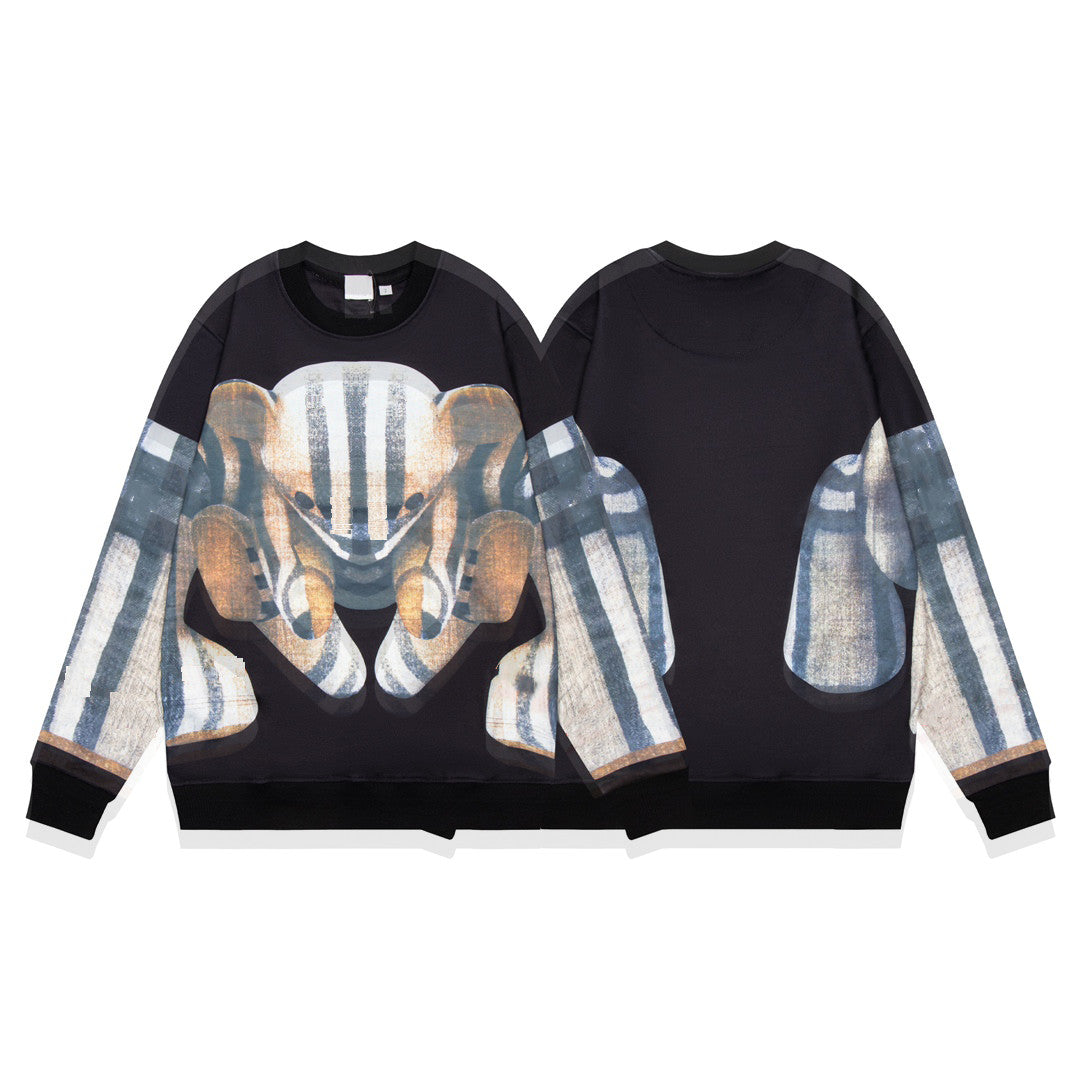 Men&#039;s and women&#039;s sweater Sweatshirt designer big bear print sweater simple solid color o-neck casual knitting loose Pullover XS S M L