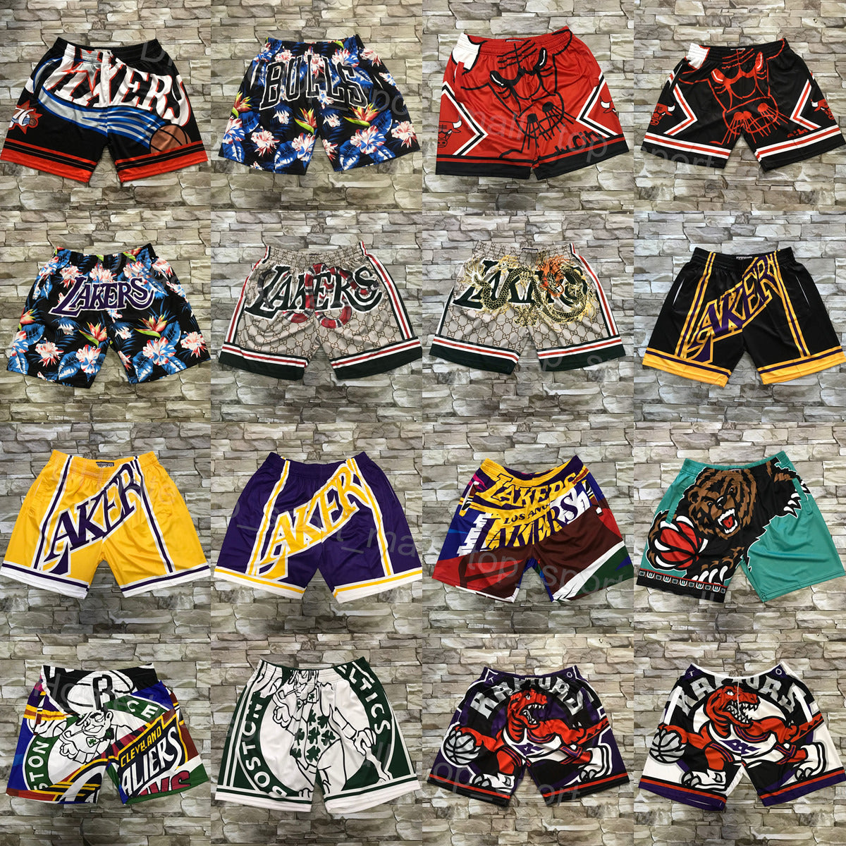 Retro Basketball Mitchell and Ness Shorts Just Don Vintage Allen Iverson Wear Sport Kevin Durant Sweatpants With Pocket Zipper Fly Retire Dennis Rod