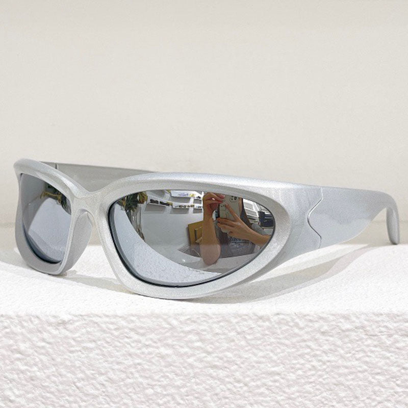Womens Men Sports Swift Oval Sunglasses BB0157S B home silver frame mirror lens UV400