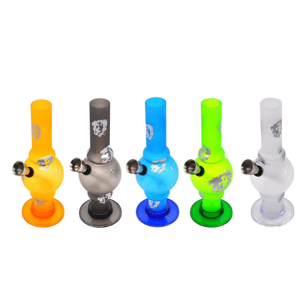 6 inch Hookahs acrylic water bong pipe smoking pipes matte color printed sticker with 14.4 female joint bubbler