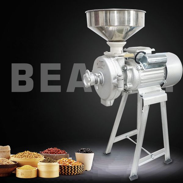 Household Thickness Adjustable Grain Grinding Machine Cereal Crusher Flour Milling Machine Wet Dry Soybean Grinder