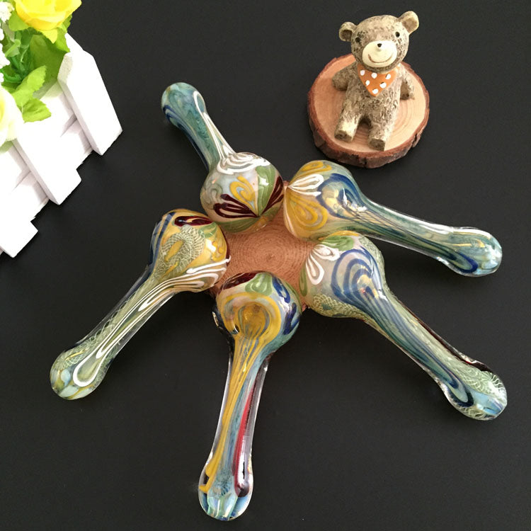 Glass Bongs Colorful Glass Pipes dry herb vaporizer For herb tobacco Smoking Mini Bong Bubbler Spoon pipes DHL free shipping