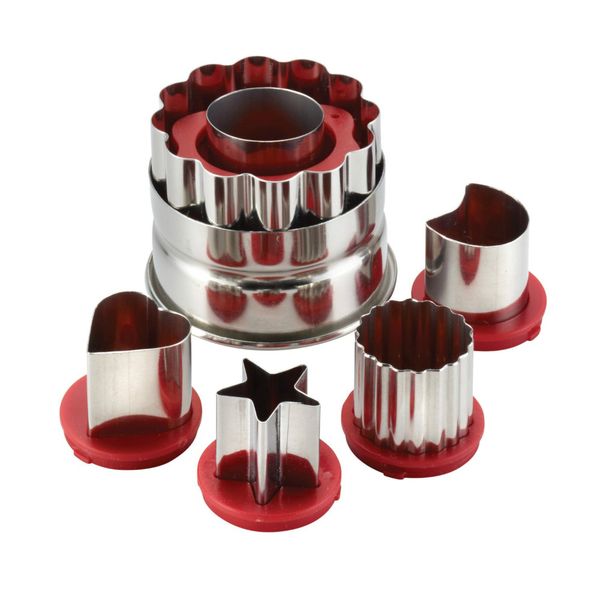 6-Piece Classic Linzer Cookie Cutter Set, colorful,