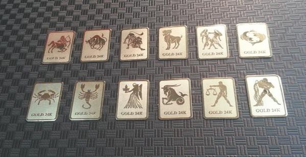 wholesale 24K-gold The Zodiac anti adiation sticker ,anti radiation chip for mobile phone 50pcs-lot