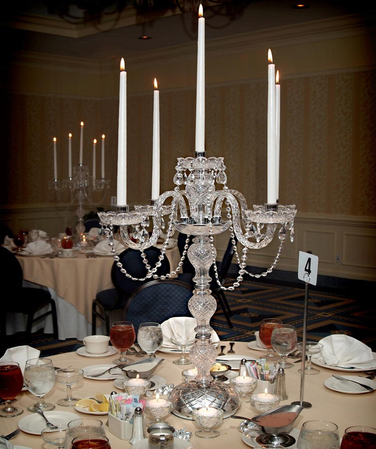 Modern Room Bedroom Table Lamps Polish Chrome Table Lights Candelabra Candelabrum Candle Holder Aet Home Decoration Centerpieces Crystal With Glass