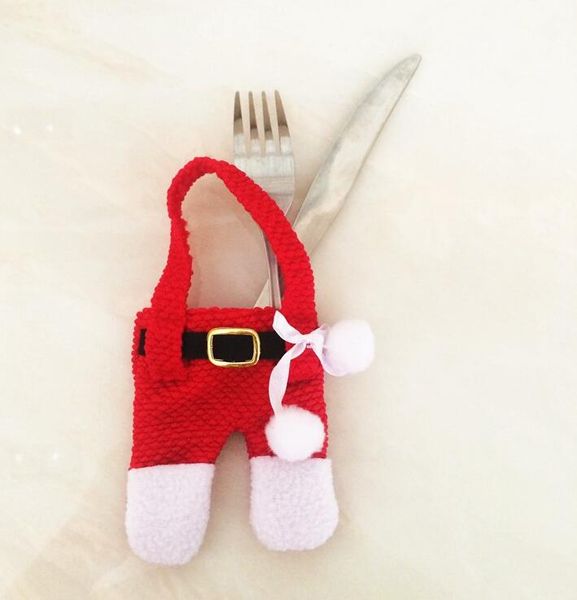 Christmas Kitchen Cutlery Suit Holders Pockets Knifes Folks Bag Snowman Shaped Christmas Santa Claus Party Decoration Supplies CT04