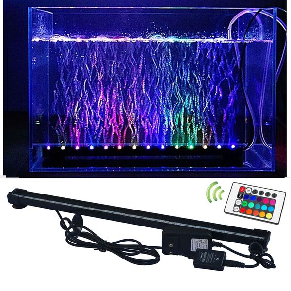 RGB Fish Tank Plant lamp Underwater Bubble Light Lamp With Remote controller, aquarium led lighting, free shipping